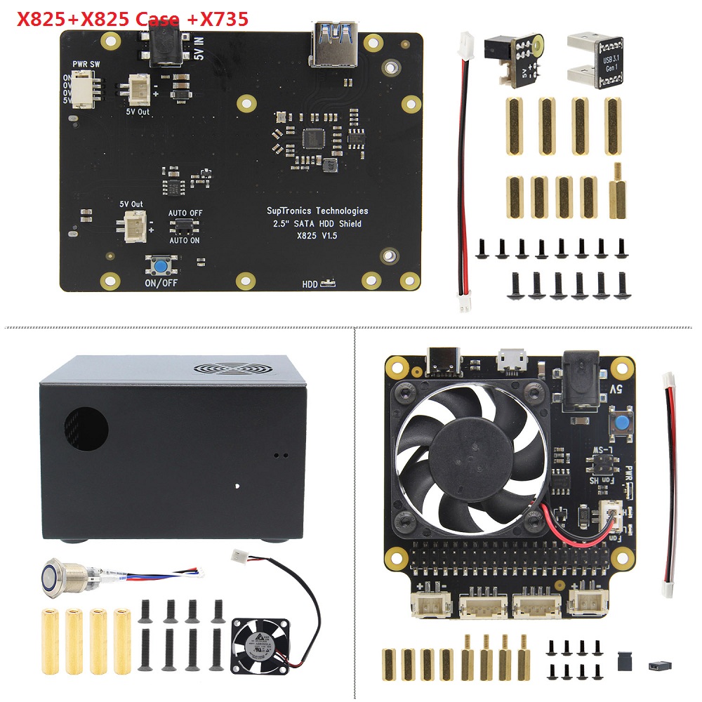 X825-25Inch-SATA-SDD-HDD-Storge-Expansion-Board-NAS-Support-USB-30-With-X735-Power-Manager--Power-Su-1606053-2