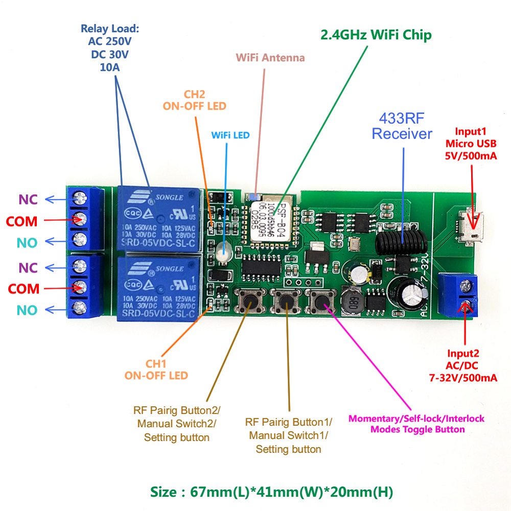 EACHEN-WiFi-2-way-Relay-Module-Self-LockingInterlock-Switch-Module-Works-with-Amazon-Alexa-Google-Ho-1849098-5