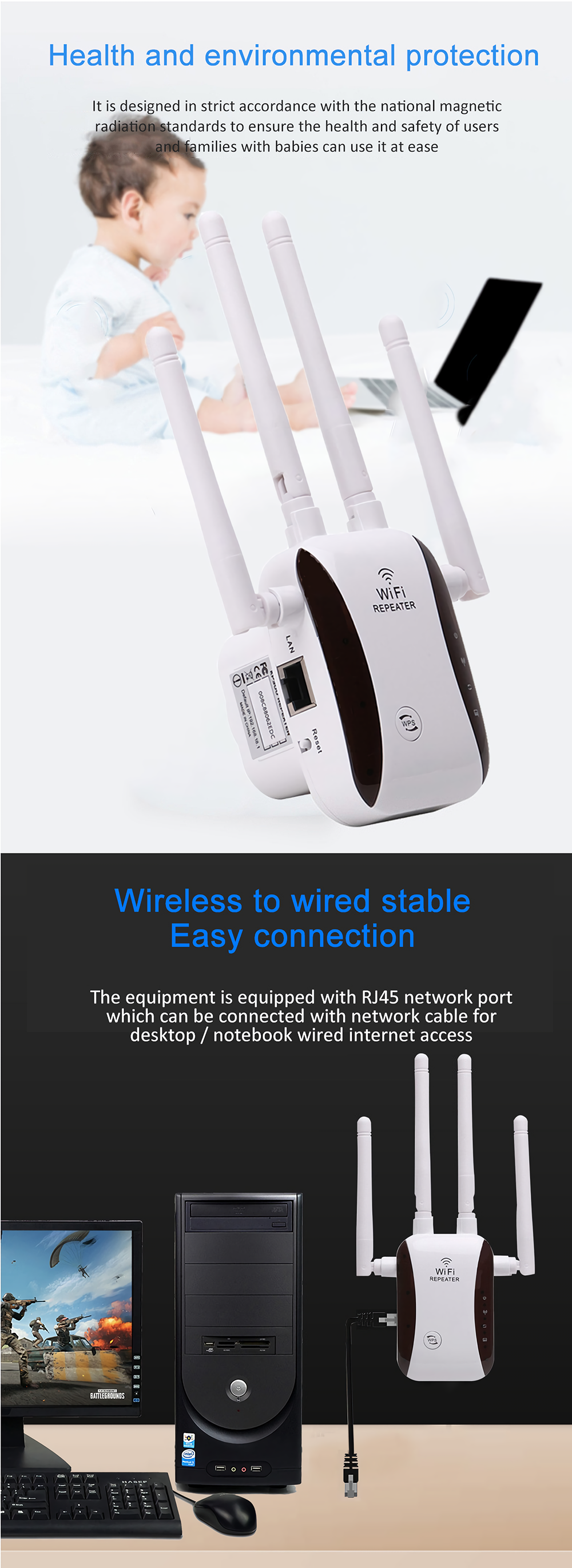 NBKEY-300Mbps-WiFi-Range-Extender-Wireless-Repeater-24-GHz-Support-Wireless-APRouter-Mode-with-Ether-1885234-3