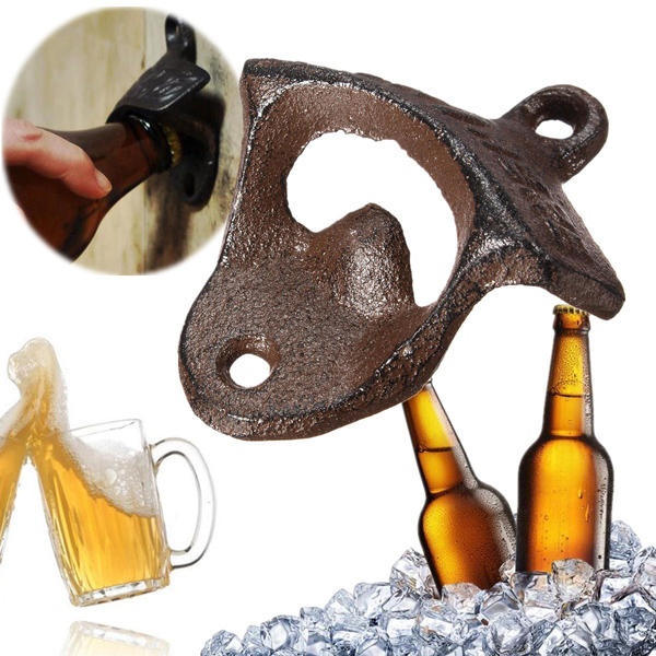 Metal Retro Wall Mounted Bottle Opener Hanging Hook Beer Bottle Opener