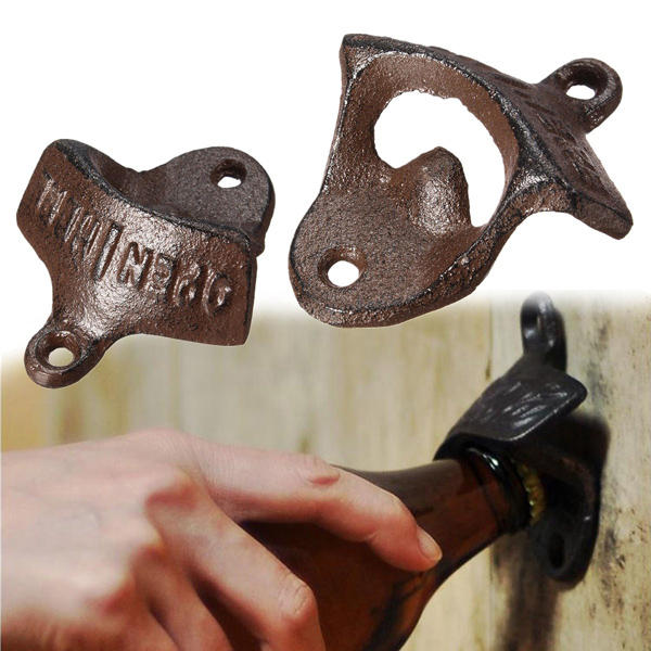 Metal Retro Wall Mounted Bottle Opener Hanging Hook Beer Bottle Opener