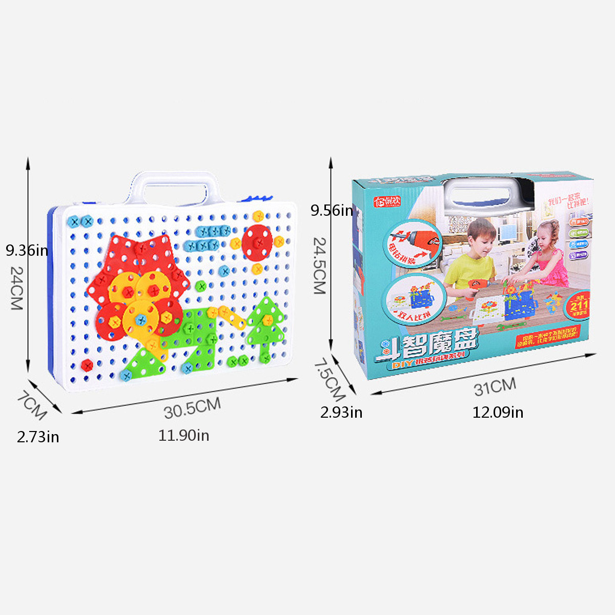 211PCS-DIY-Electric-Drill-Screwdriver-Toys-Nut-Disassembly-3D-Puzzle-Kids-Educational-Toys-Gift-1740223-10