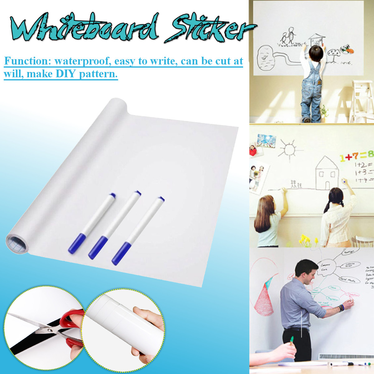 Self-adhesive-Whiteboard-Sticker-Waterproof-Movable-Kid-Erasable-Roll-Up-Message-Wall-Table-Sticker-1626767-1