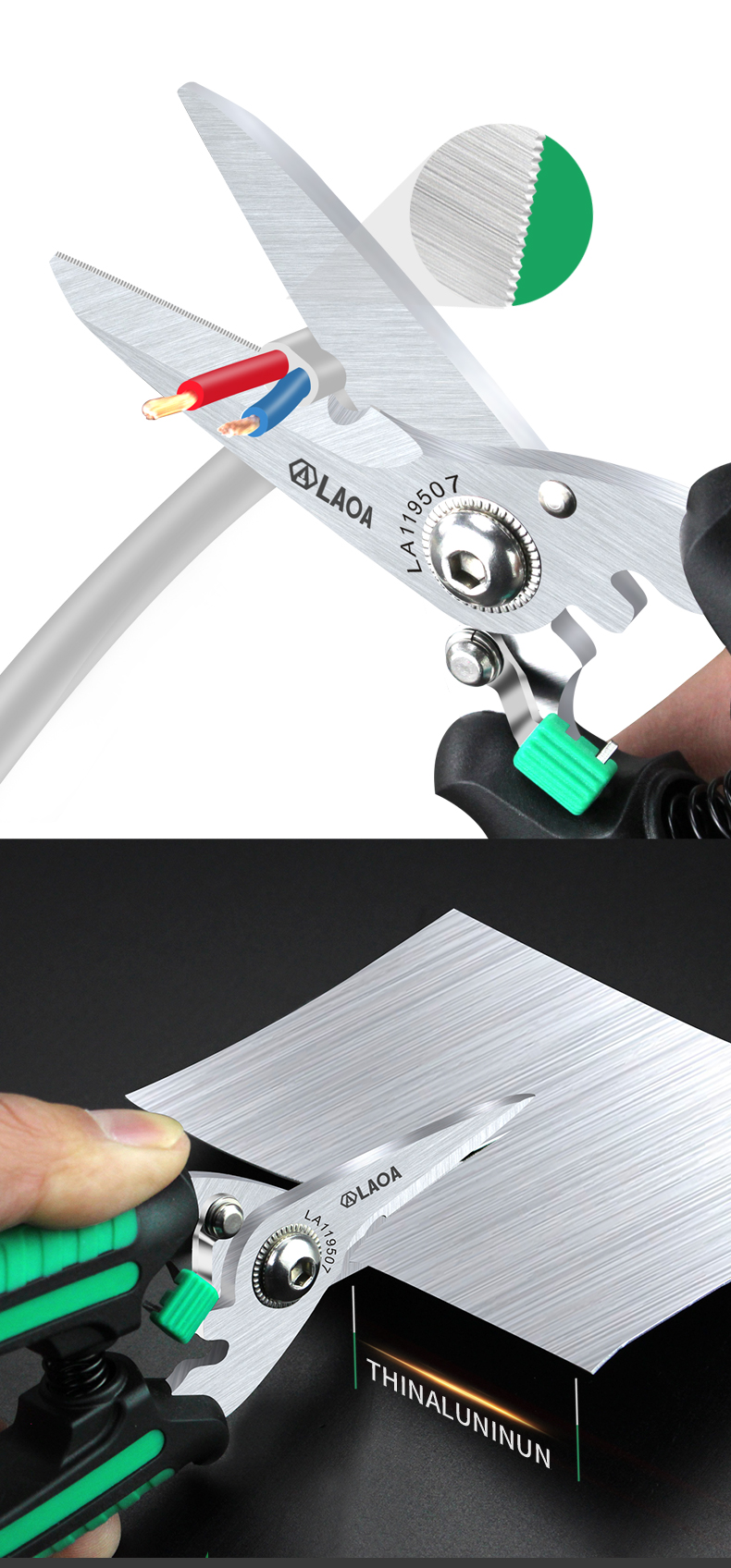 LAOA-Multifunctional-Scissors-with-safety-Lock-Stainless-Shears-Cutting-Leather-Wire-cutters-Househo-1799319-8