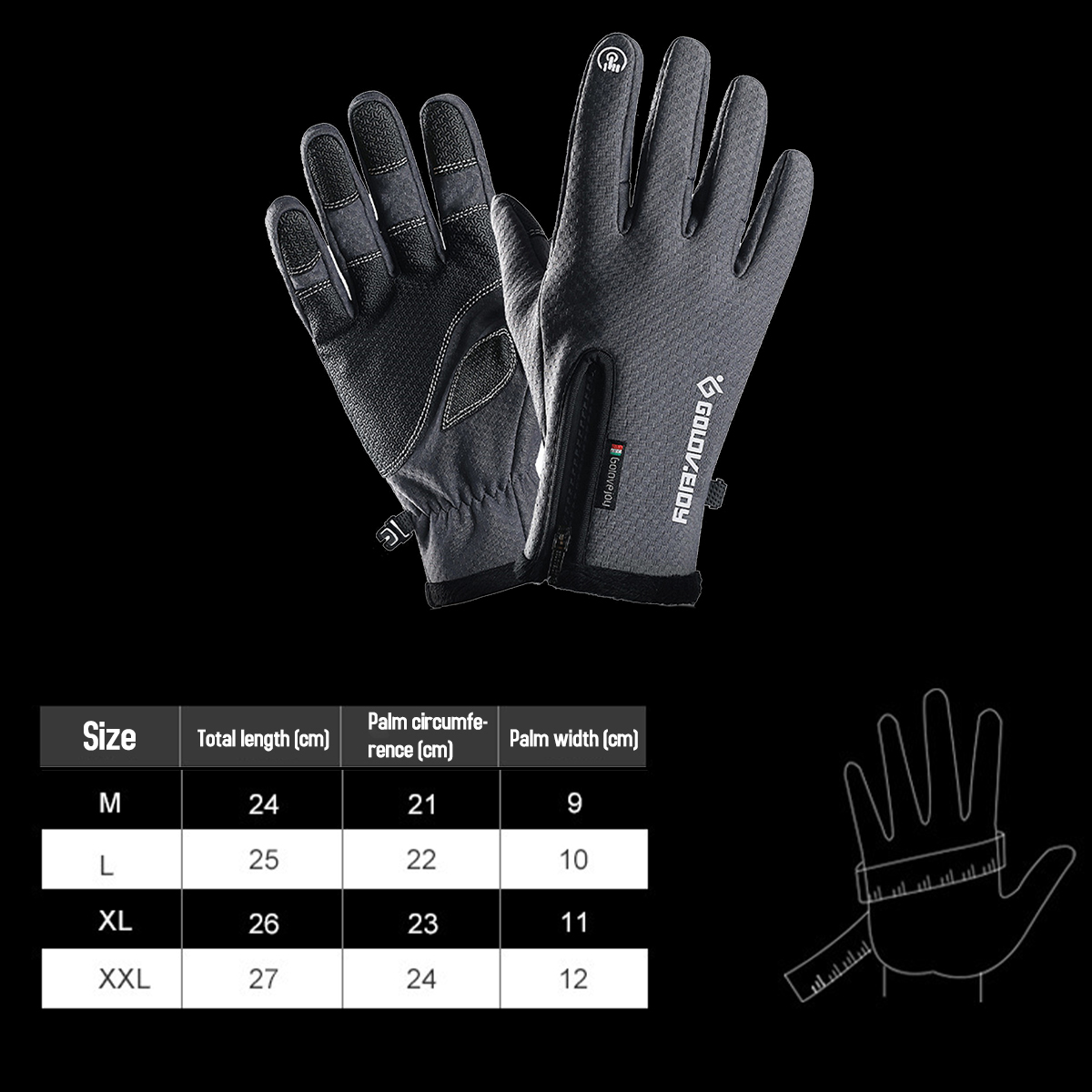 Windstopers-Skiing-Gloves-Anti-Slip-Touchscreen-Breathable-Water-Repellent-Zipper-Warm-Glove-1580293-8