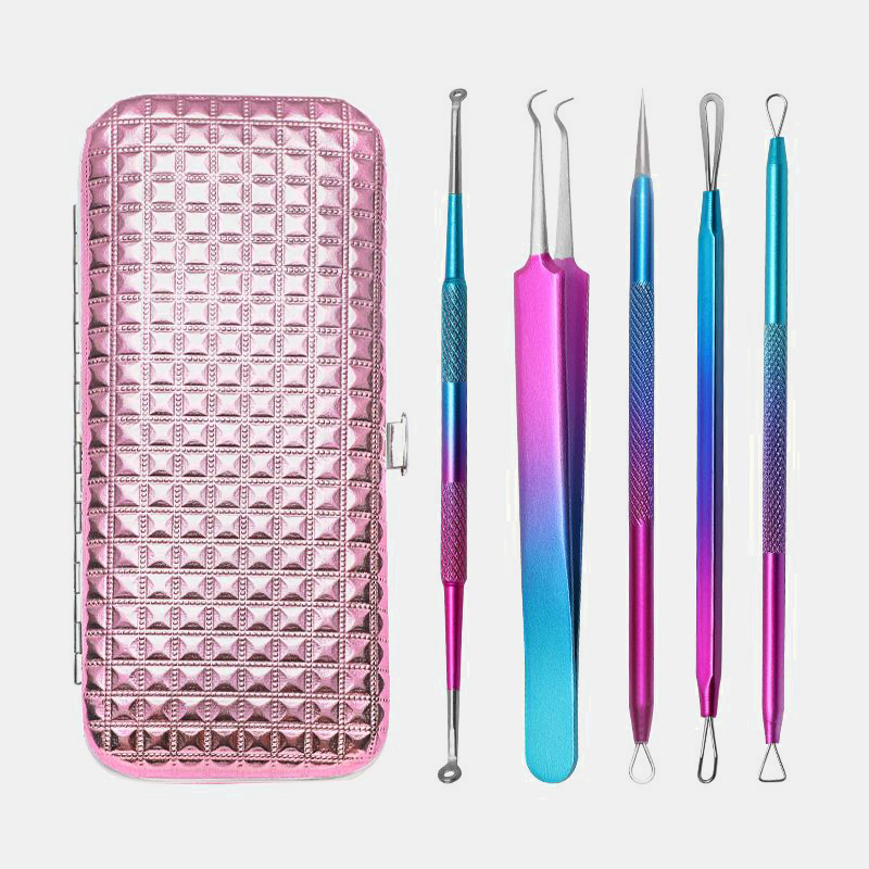 5-Pcs-Gradient-Acne-Remover-Tool-Set-Double-Head-Acne-Needles-Blackhead-Removal-Face-Cleaning-Tool-1740778-4