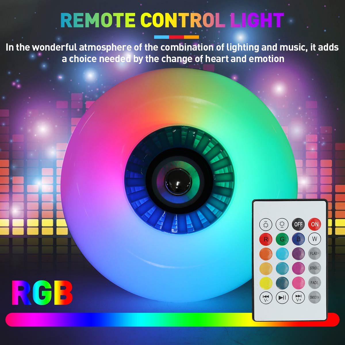 85-265V-E27-Smart-bluetooth--LED-Ceiling-Light-RGB-Music-Speeker-Dimmable-Lamp--Remote-1837972-4