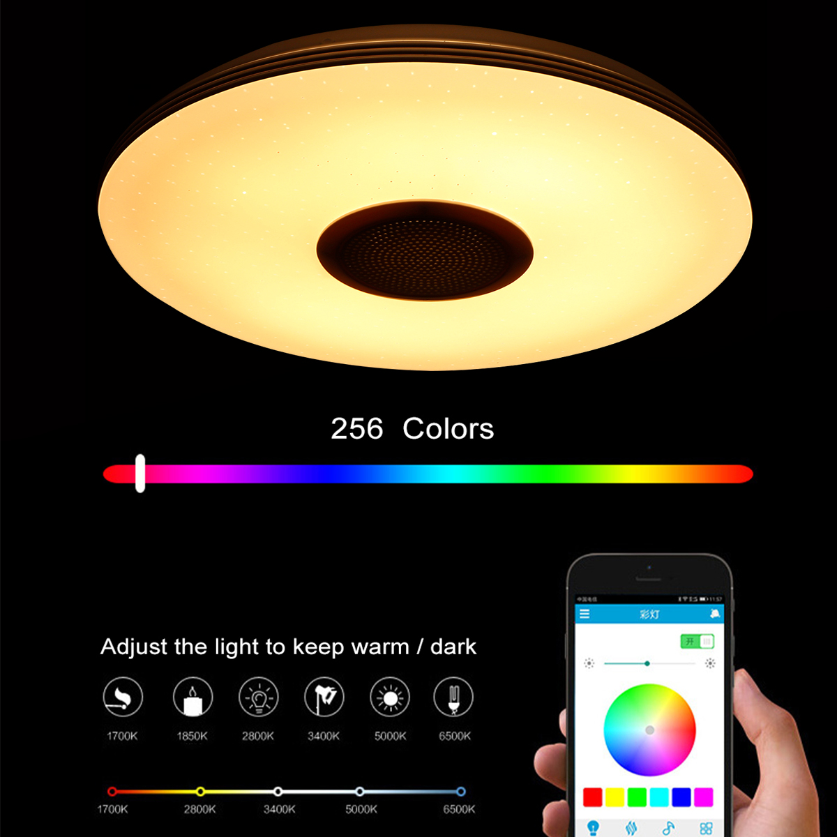 85-265V-30CM-LED-Ceiling-Light-RGB-bluetooth-Music-Dimmable-Lamp-APP--Remote-Controller-1829546-4