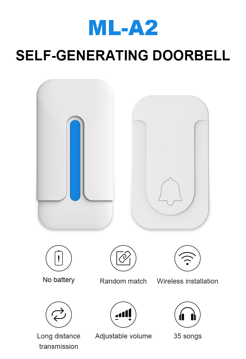 Bakeey-ML-A2-433MHz-Wireless-Pressing-Self-powered-Doorbell-Long-Distance-Waterproof-Elderly-Pager-F-1796125-1