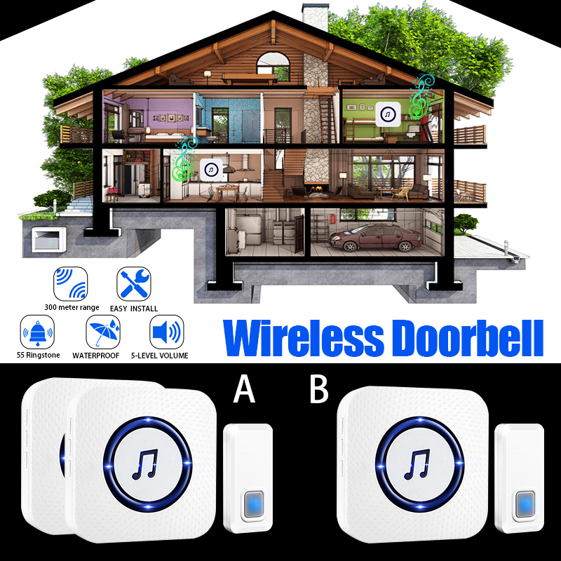 Wireless-Chime-Door-Bell-Waterproof-55-Ringtone-300M-Range-Alarm-Doorbell-IP55-1403897-2