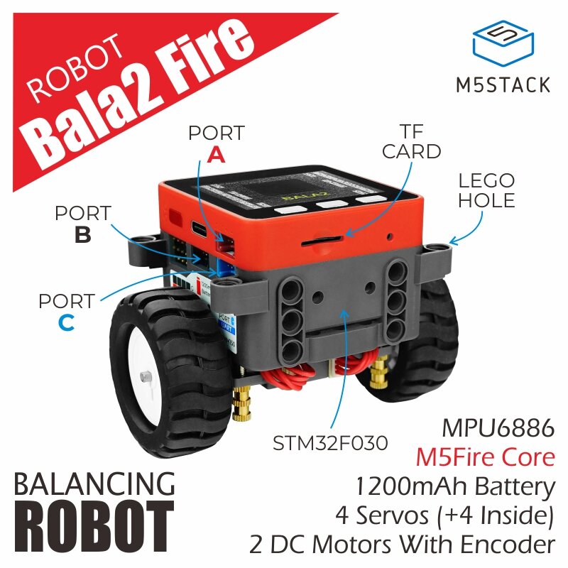 BALA2 Fire Self-balancing Robot Kit BALA2Fire Smart Balance Car