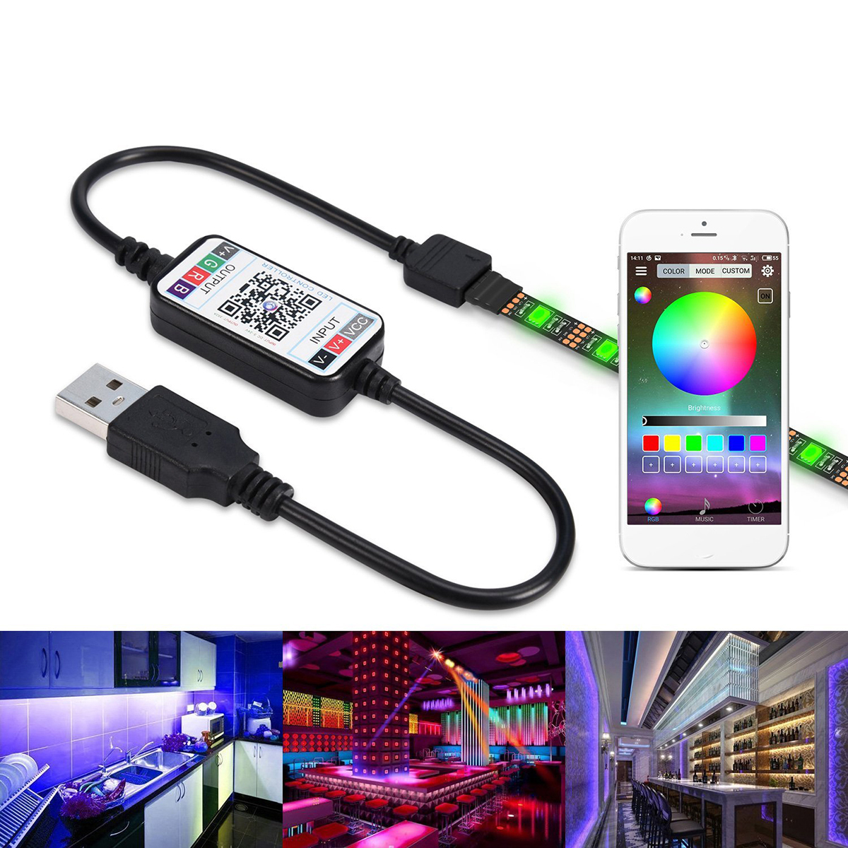 1-5M-USB-LED-Lights-Strip-2835-RGB-APP-Control-IP65-Waterproof-TV-Back-Light-Waterproof-1755094-11