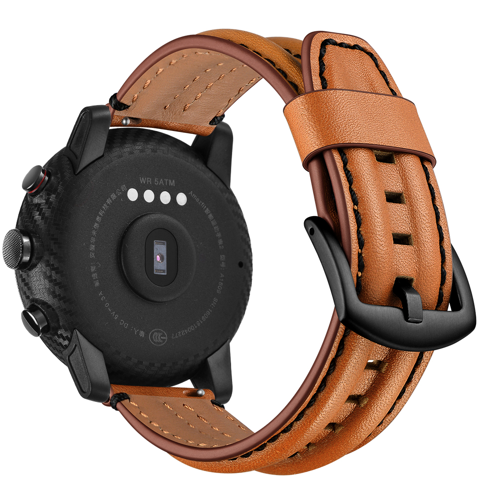 Bakeey-22mm-First-Layer-Double-Keel-Genuine-Leather-Replacement-Strap-Smart-Watch-Band-for-Amazfit-S-1737029-16