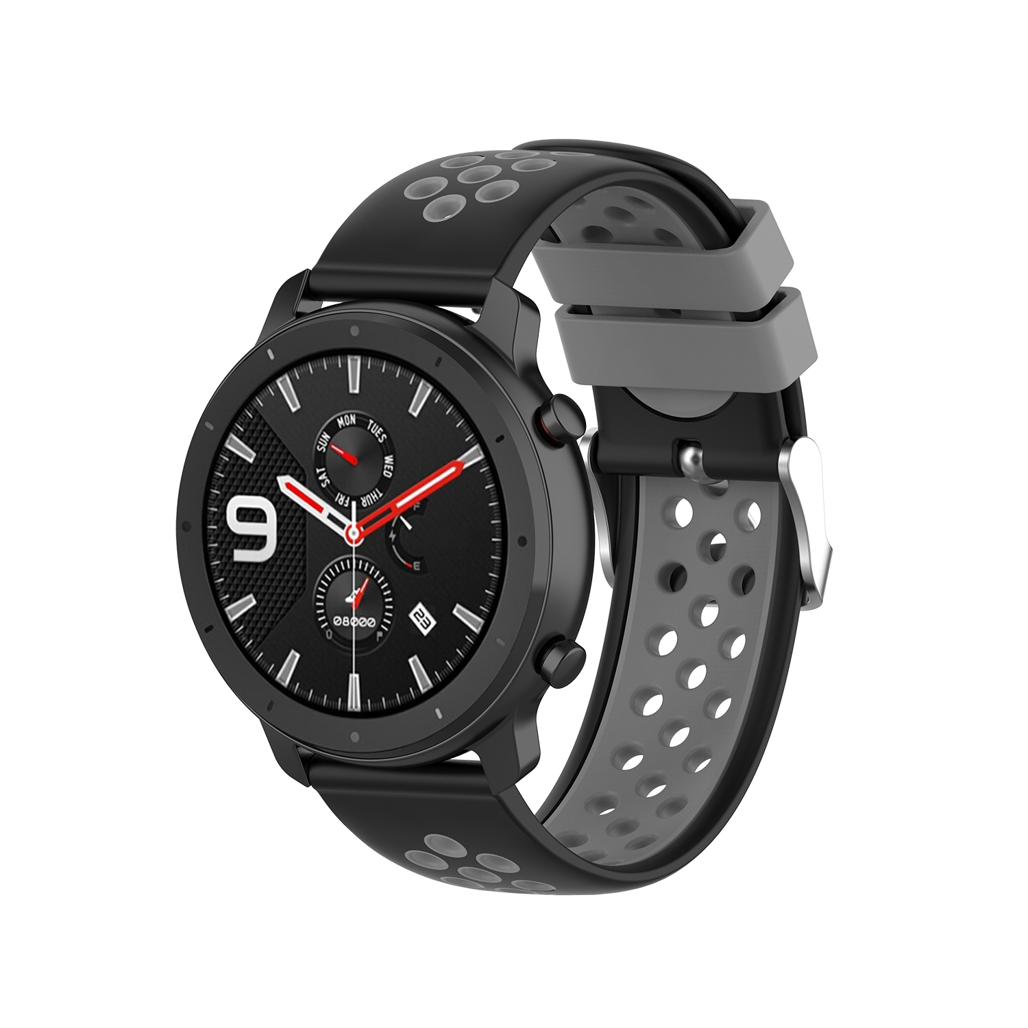 Bakeey-22mm-Two-color-Buckle-Strap-Stoma-Silicone-Replacement-Strap-For-Amazfit-GTR-47MM-1814094-12