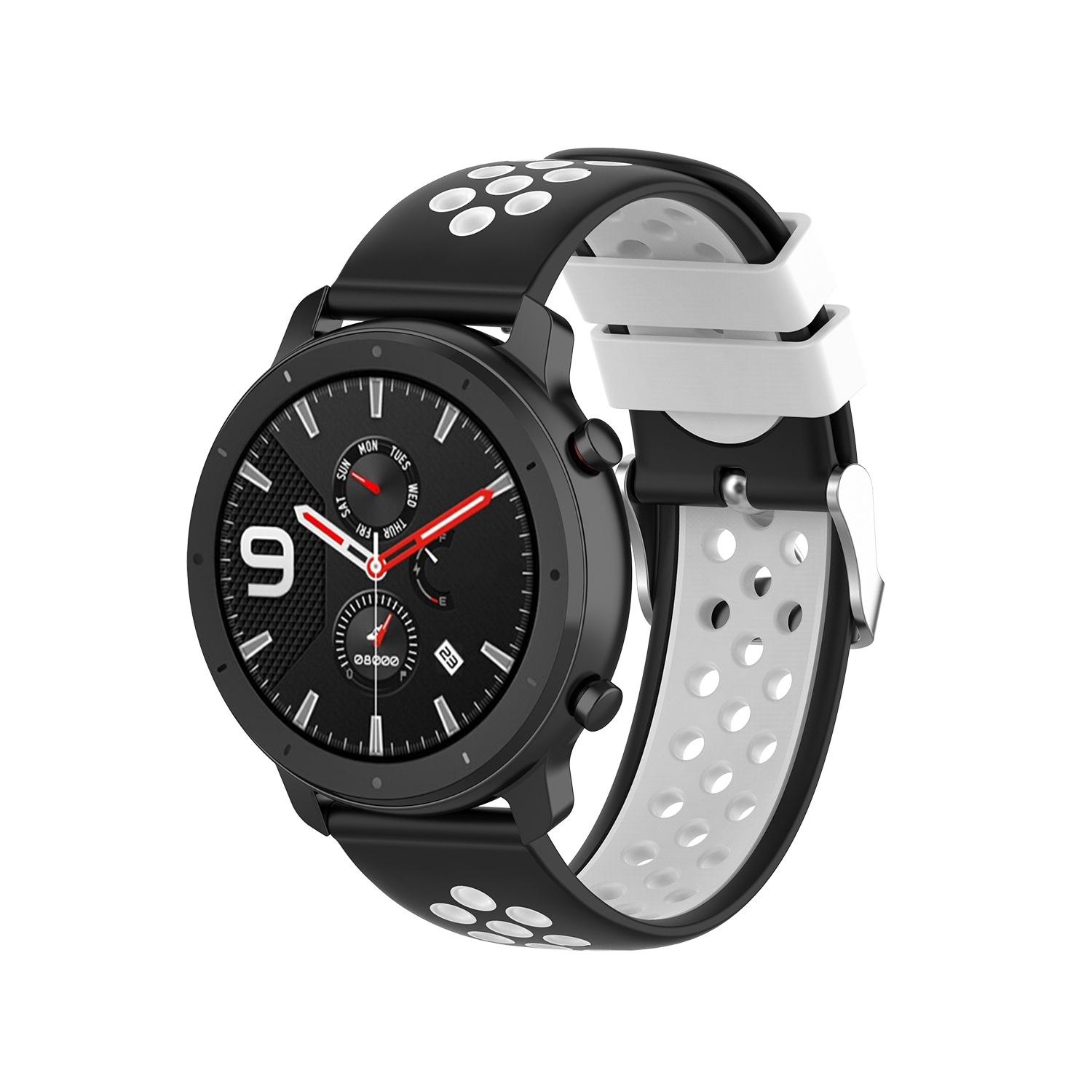 Bakeey-22mm-Two-color-Buckle-Strap-Stoma-Silicone-Replacement-Strap-For-Amazfit-GTR-47MM-1814094-13