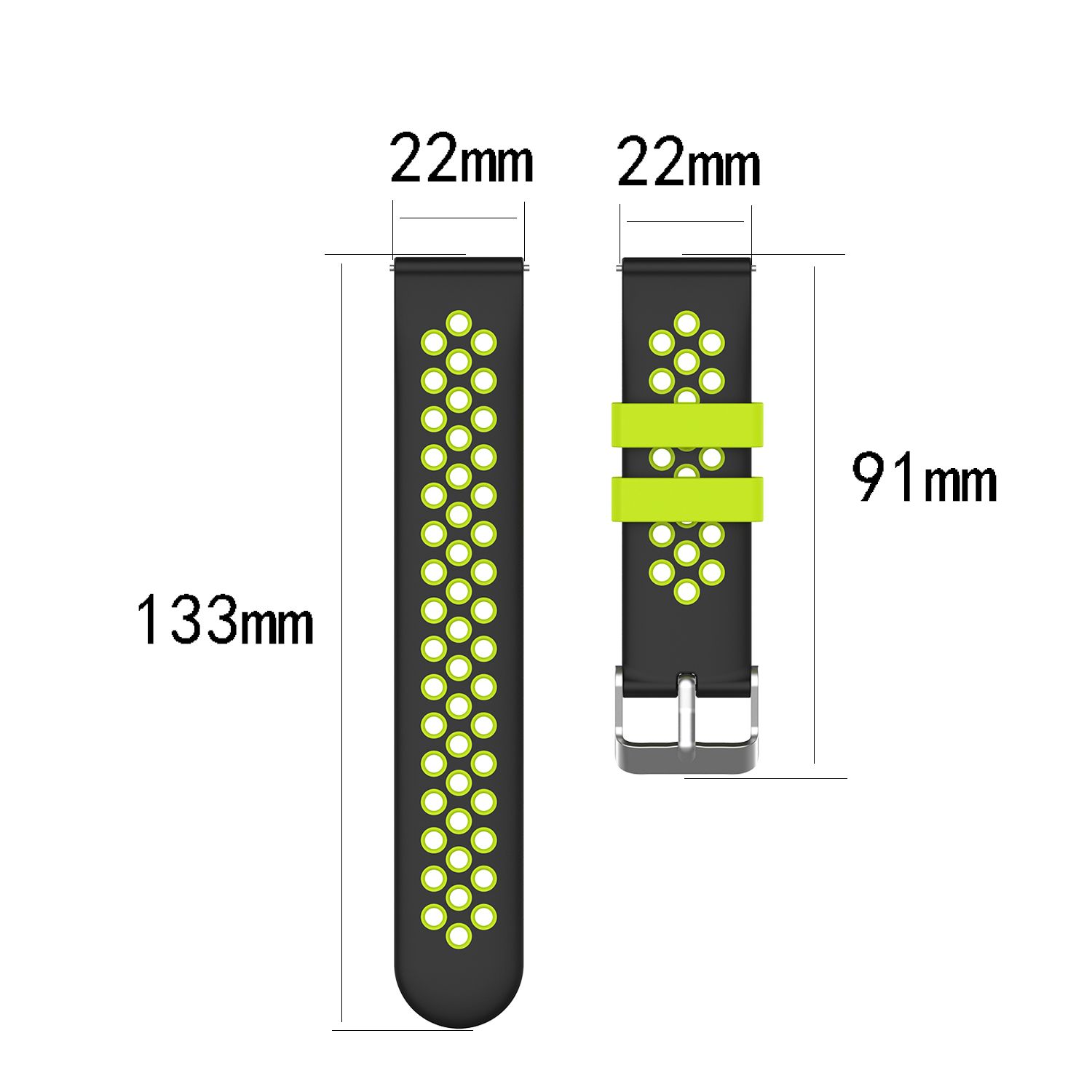 Bakeey-22mm-Two-color-Buckle-Strap-Stoma-Silicone-Replacement-Strap-For-Amazfit-GTR-47MM-1814094-3