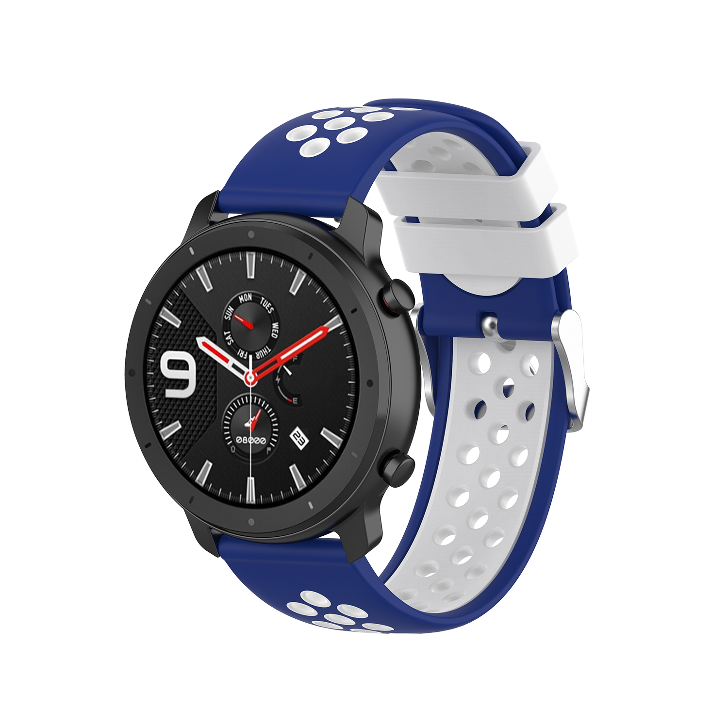 Bakeey-22mm-Two-color-Buckle-Strap-Stoma-Silicone-Replacement-Strap-For-Amazfit-GTR-47MM-1814094-33