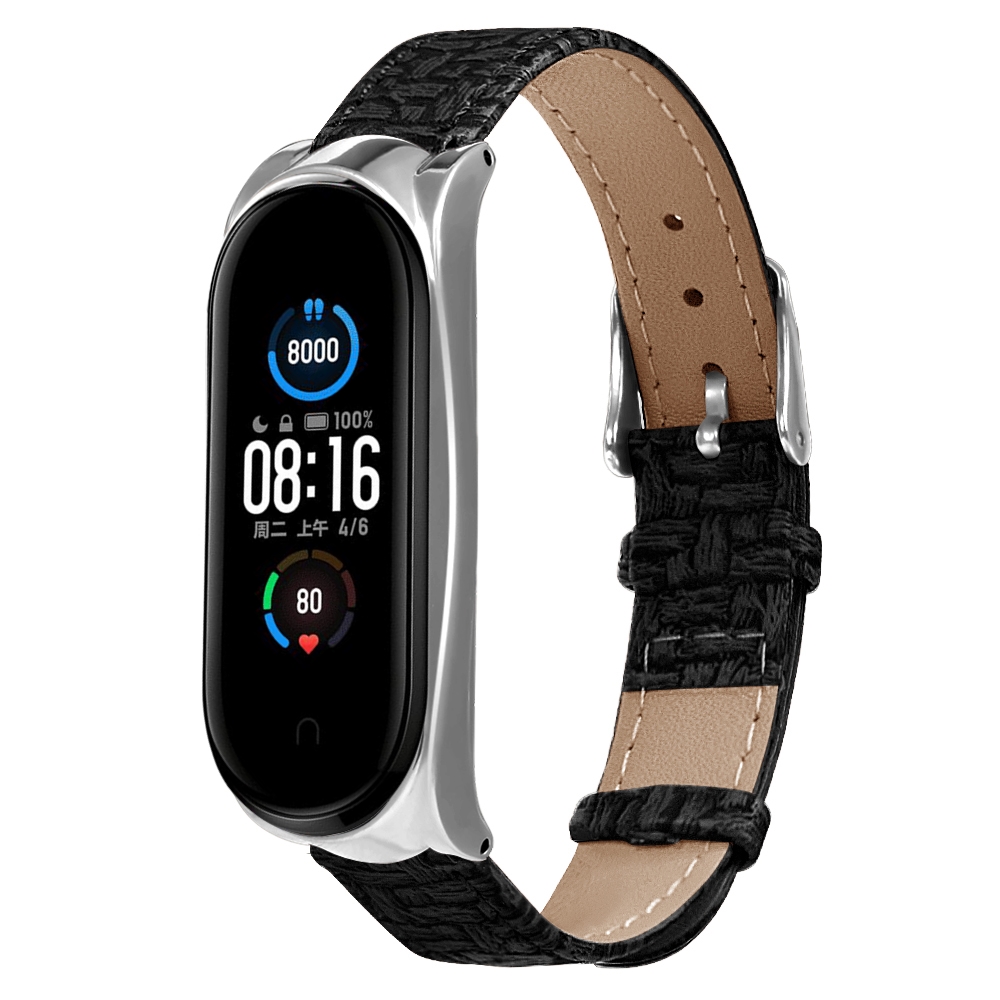 Bakeey-Buckle-Metal-Shell-Braided-Pattern-Belt-Watch-Band-Watch-Strap-for-Xiaomi-Miband-5-Miband-5-N-1719482-7