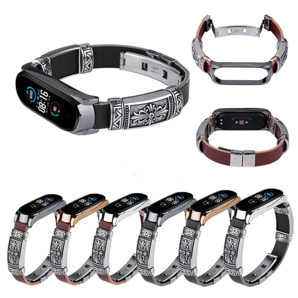 Bakeey-Buckle-Metal-Shell-Retro-Double-Button-Butterfly-Clasp-Strap-Smart-Watch-Band-For-Xiaomi-Mi-B-1716541-1