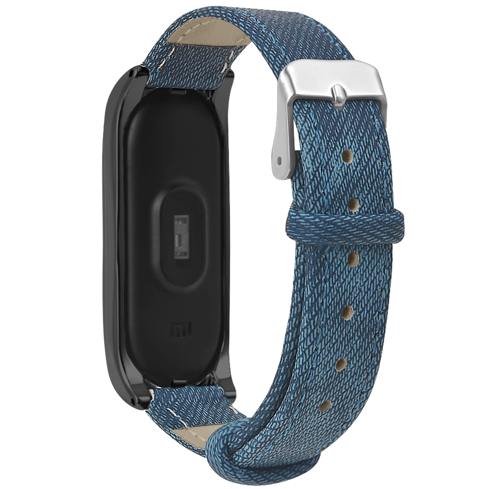 Bakeey-Buckle-Style-Denim-Pattern-Retro-Replacement-Leather-Strap-Smart-Watch-Band-For-Xiaomi-Mi-Ban-1719237-11