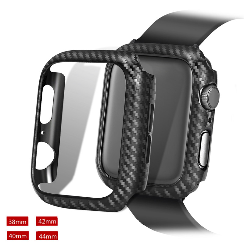 Bakeey-Carbon-Fiber-Watch-Bumper-Watch-Cover-For-Apple-Watch-Series-1234-1396635-1