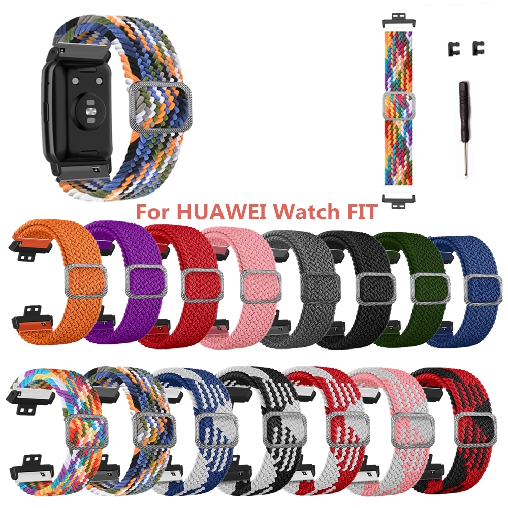 Bakeey-Colorful-Elastic-Adjustable-Weave-Watch-Band-Strap-Replacement-for-Huawei-Watch-FIT-1868088-1