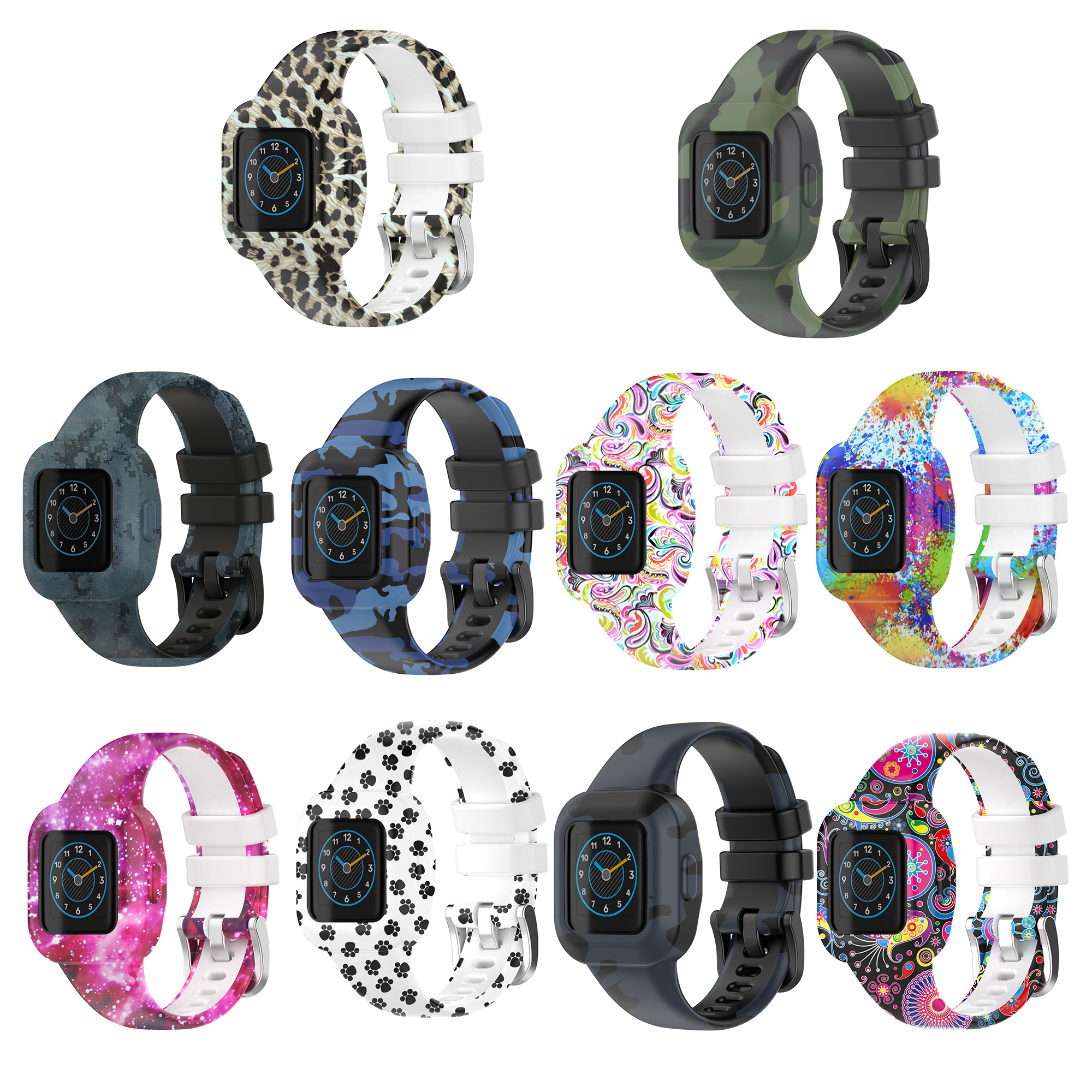 Bakeey-Colorful-Half-pack-Silicone-Kids-Replacement-Strap-Smart-Watch-Band-For-Garmin-Fit-JR3Vivofit-1806538-1