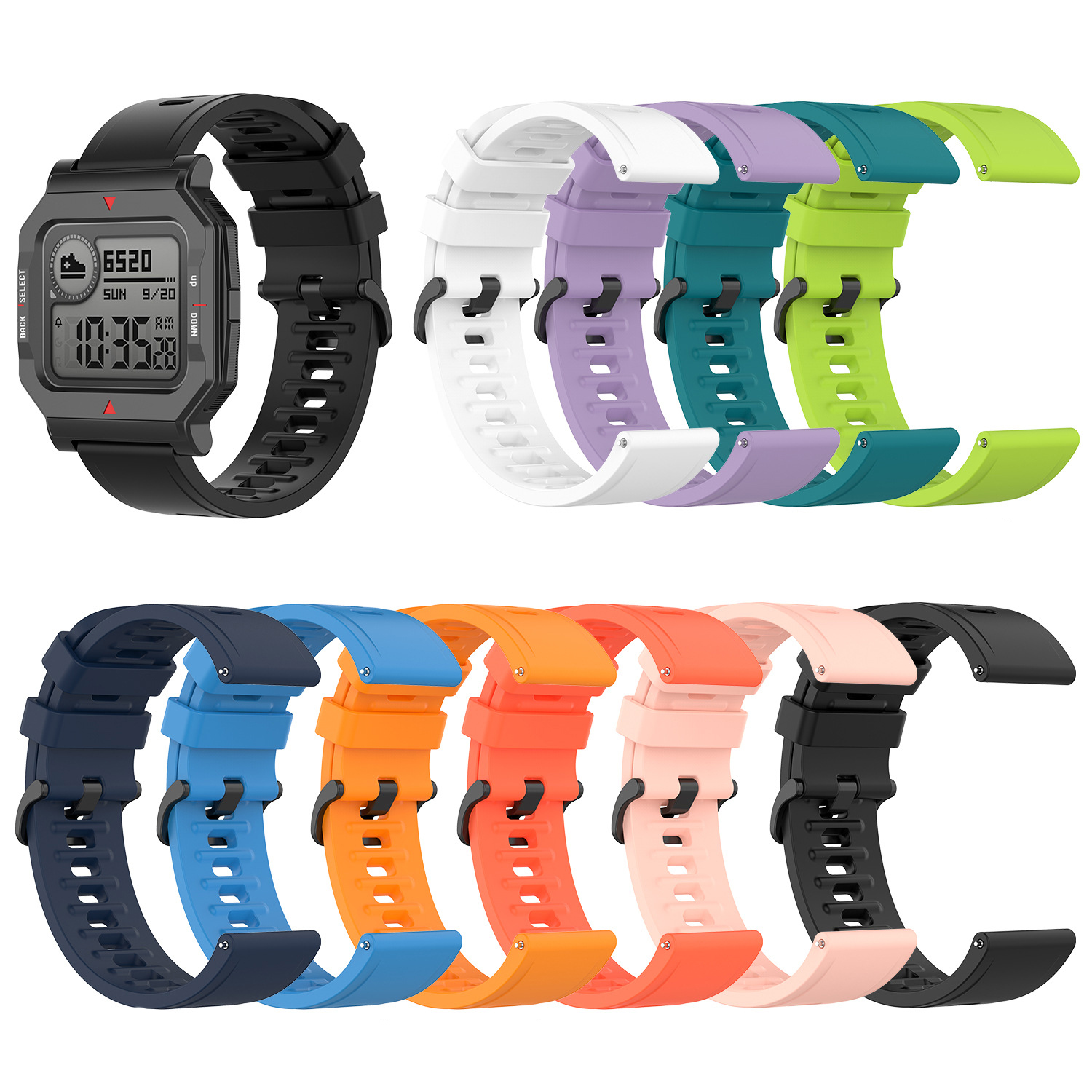 Bakeey-Colorful-Silicone-Watch-Strap-with-Adjust-Tool-for-Amazfit-NEO-Smart-Watch-1744163-1