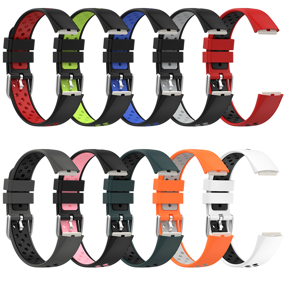 Bakeey-Double-Color-Pattern-Breathable-Sweatproof-Soft-Silicone-Watch-Band-Strap-Replacement-for-Fit-1886285-2