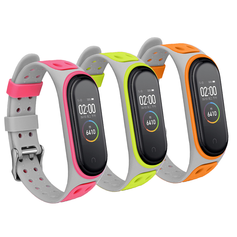 Bakeey-Dual-Color-Silicone-Watch-Band-Watch-Strap-Replacement-for-Xiaomi-Miband-5-Non-original-1712528-2