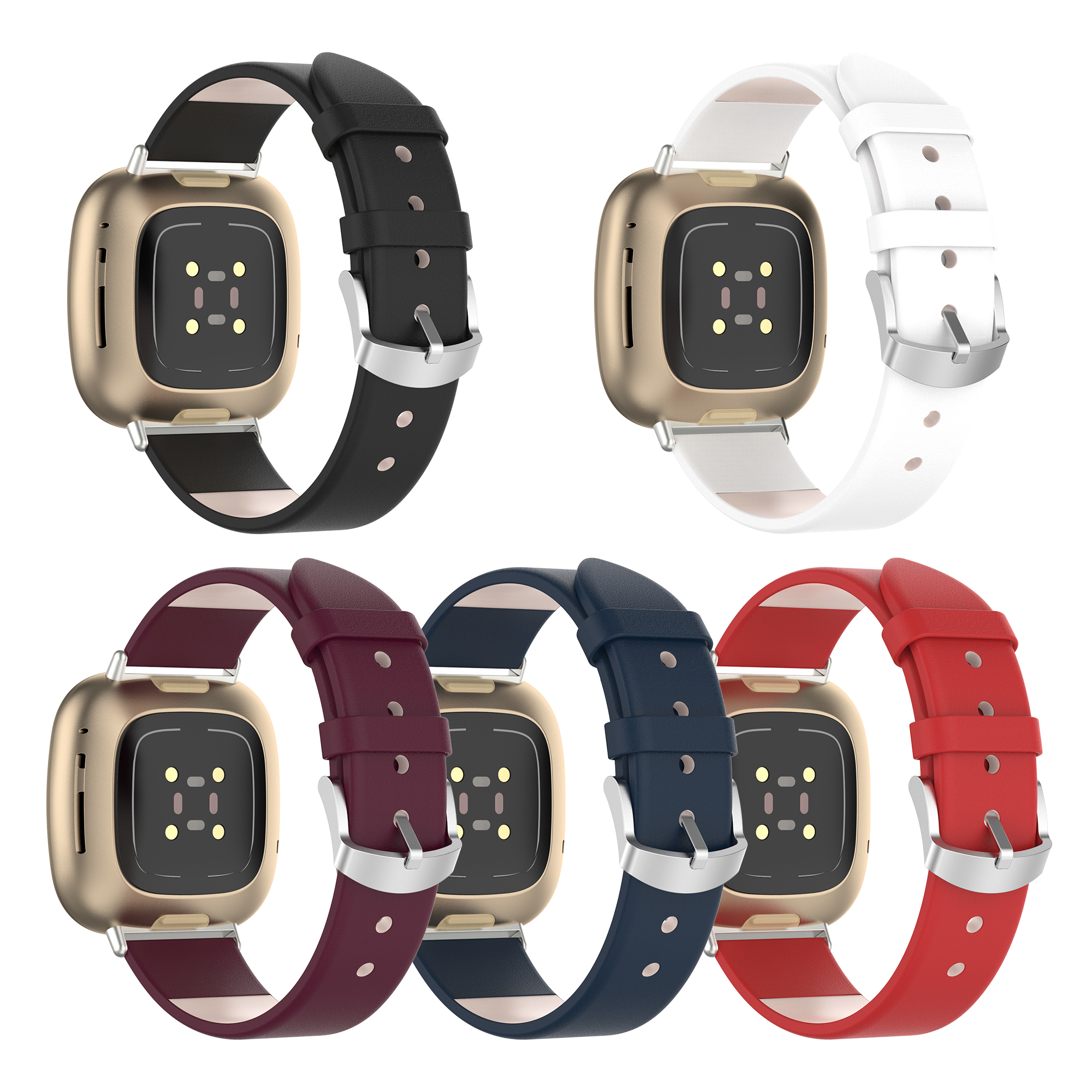 Bakeey-Genuine-Leather-Pure-Color-Watch-Band-Replacement-Watch-Strap-for-Fitbit-Versa-3-Sense-Watch-1762498-1