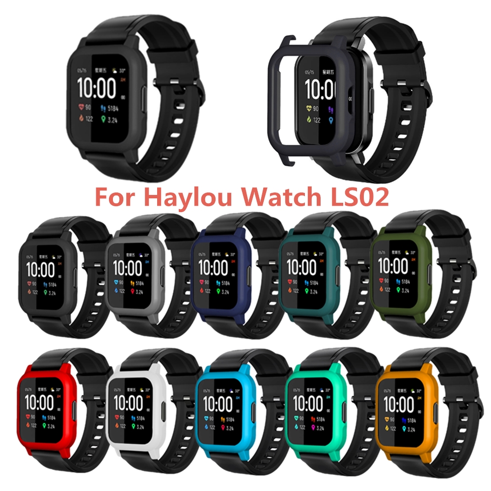 Bakeey-PC-Colorful-Watch-Case-Cover-Screen-Protector-for-Haylou-LS02-Smart-Watch-1738977-1