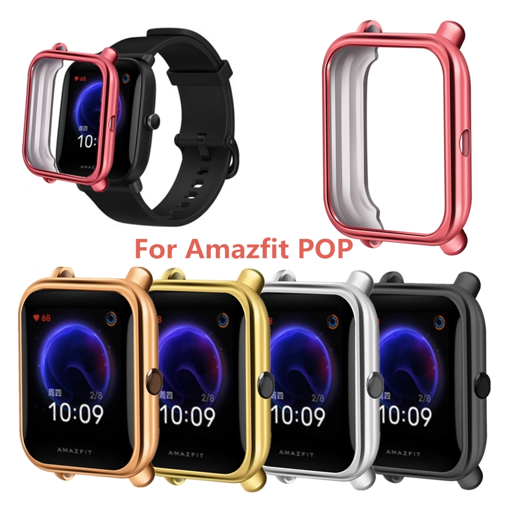 Bakeey-PU-Watch-Case-Cove-Screen-Protector-for-Amazfit-POP-Smart-Watch-1775310-1