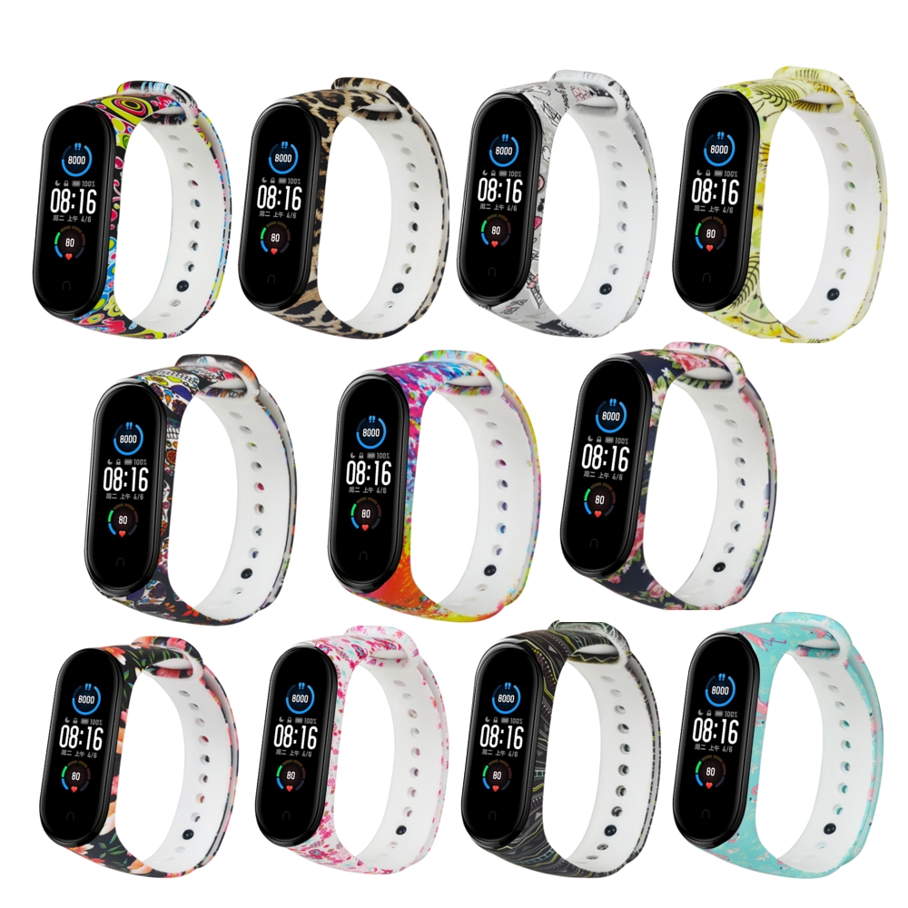 Bakeey-Painted-Pattern-TPE-Watch-Strap-Replacement-Watch-Band-for-Xiaomi-mi-band-5-Non-original-1700129-1