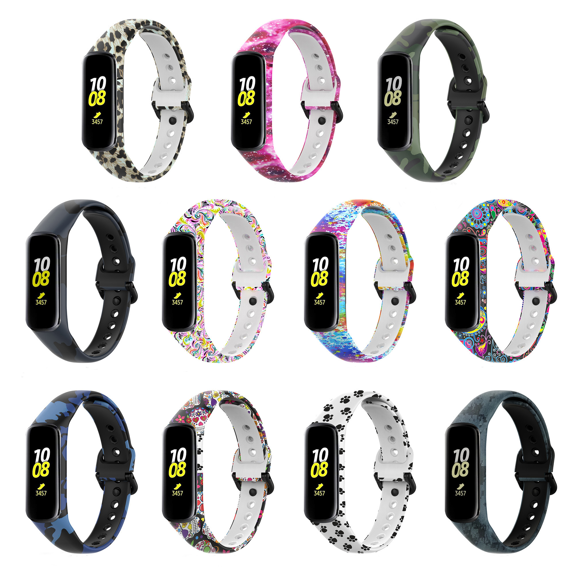 Bakeey-Printed-Pattern-Stainless-Steel-Buckle-Smart-watch-Band-Replacement-Strap-For-Samsung-Galaxy--1806217-1