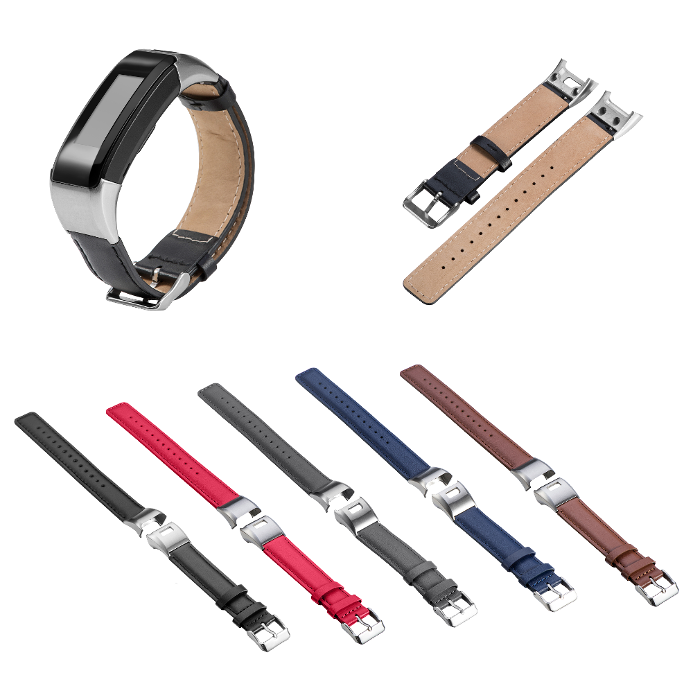Bakeey-Retro-Metal-Buckle-Leather-Strap-Smart-Watch-Band-For-Garmin-Vivosmart-HR-1739351-1
