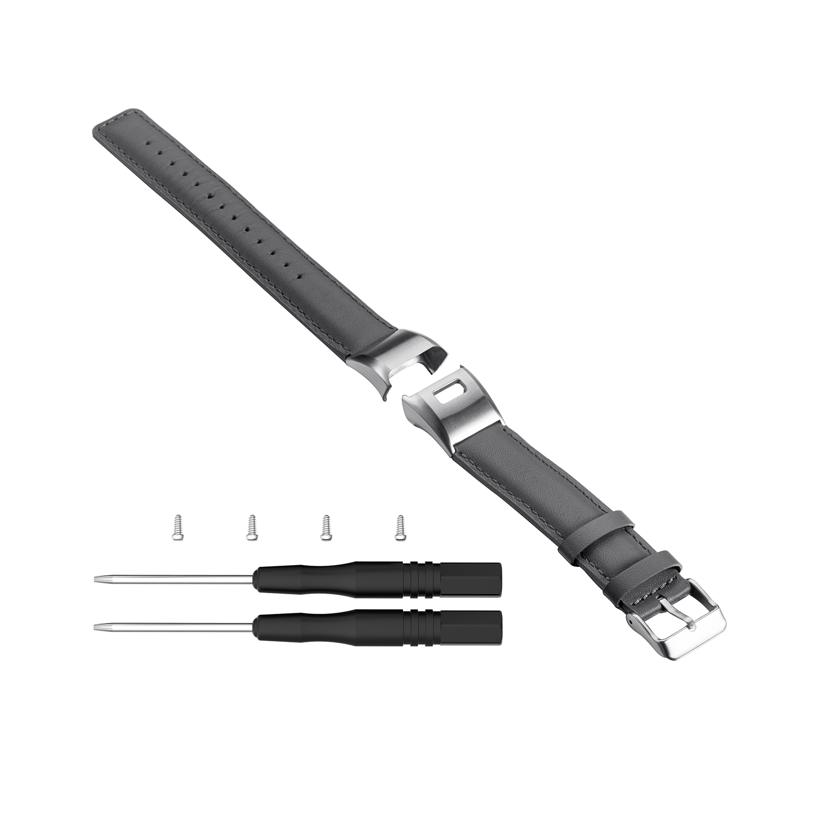 Bakeey-Retro-Metal-Buckle-Leather-Strap-Smart-Watch-Band-For-Garmin-Vivosmart-HR-1739351-4