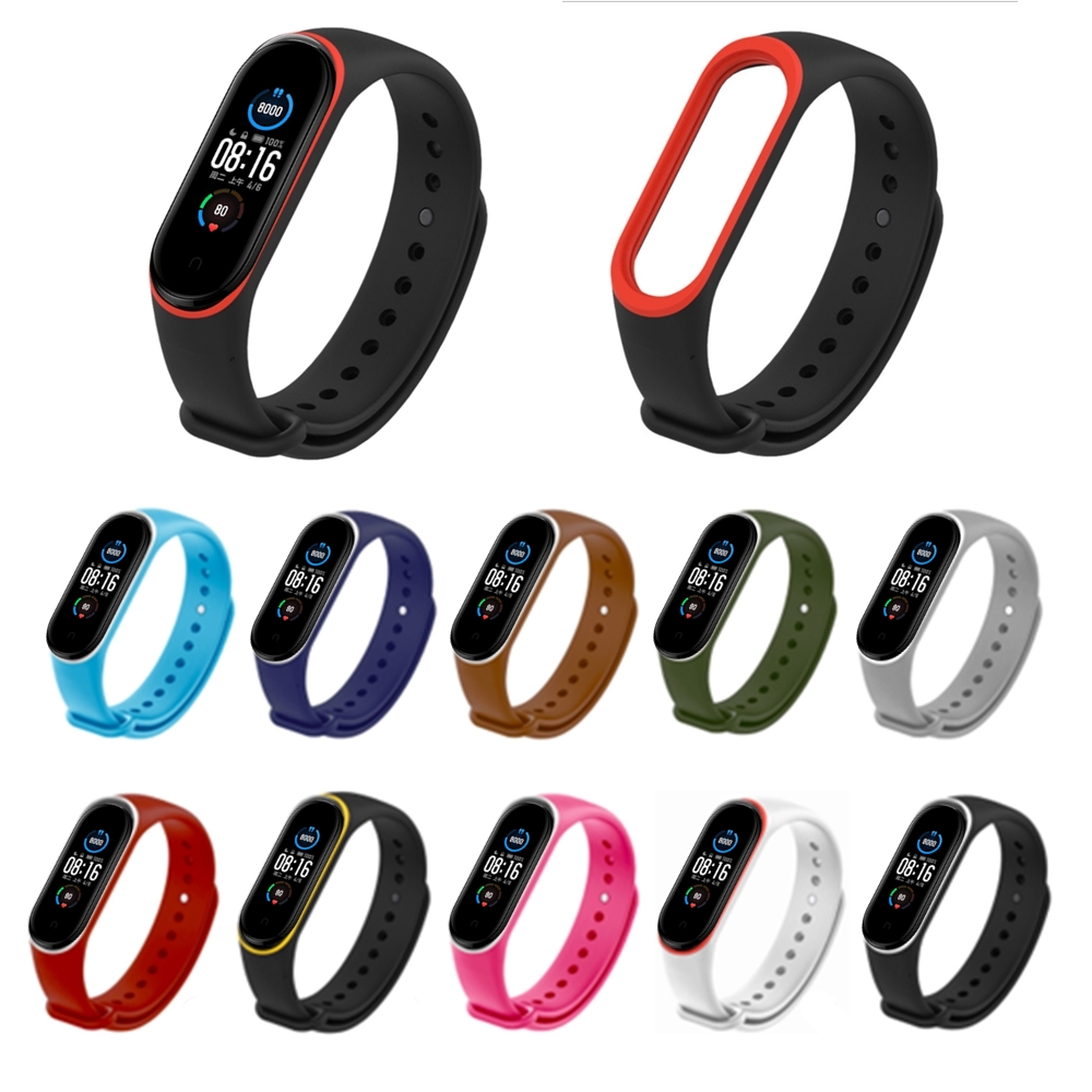 Deffrun-Dual-Color-Silicone-Watch-Band-Replacement-Watch-Strap-for-Xiaomi-mi-band-5-Non-original-1700312-1