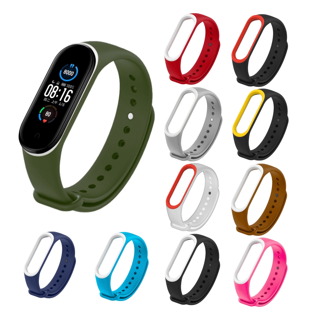 Deffrun-Dual-Color-Silicone-Watch-Band-Replacement-Watch-Strap-for-Xiaomi-mi-band-5-Non-original-1700312-2