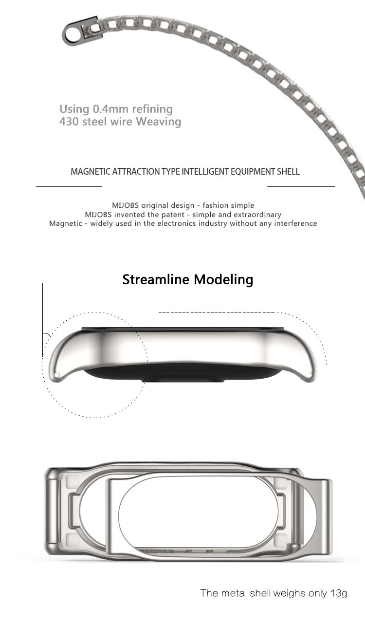 Mijobs-Magnetic-Buckle-Metal-Replacement-Stainless-Steel-Strap-for-Xiaomi-MiBand-2-Non-original-1265929-6