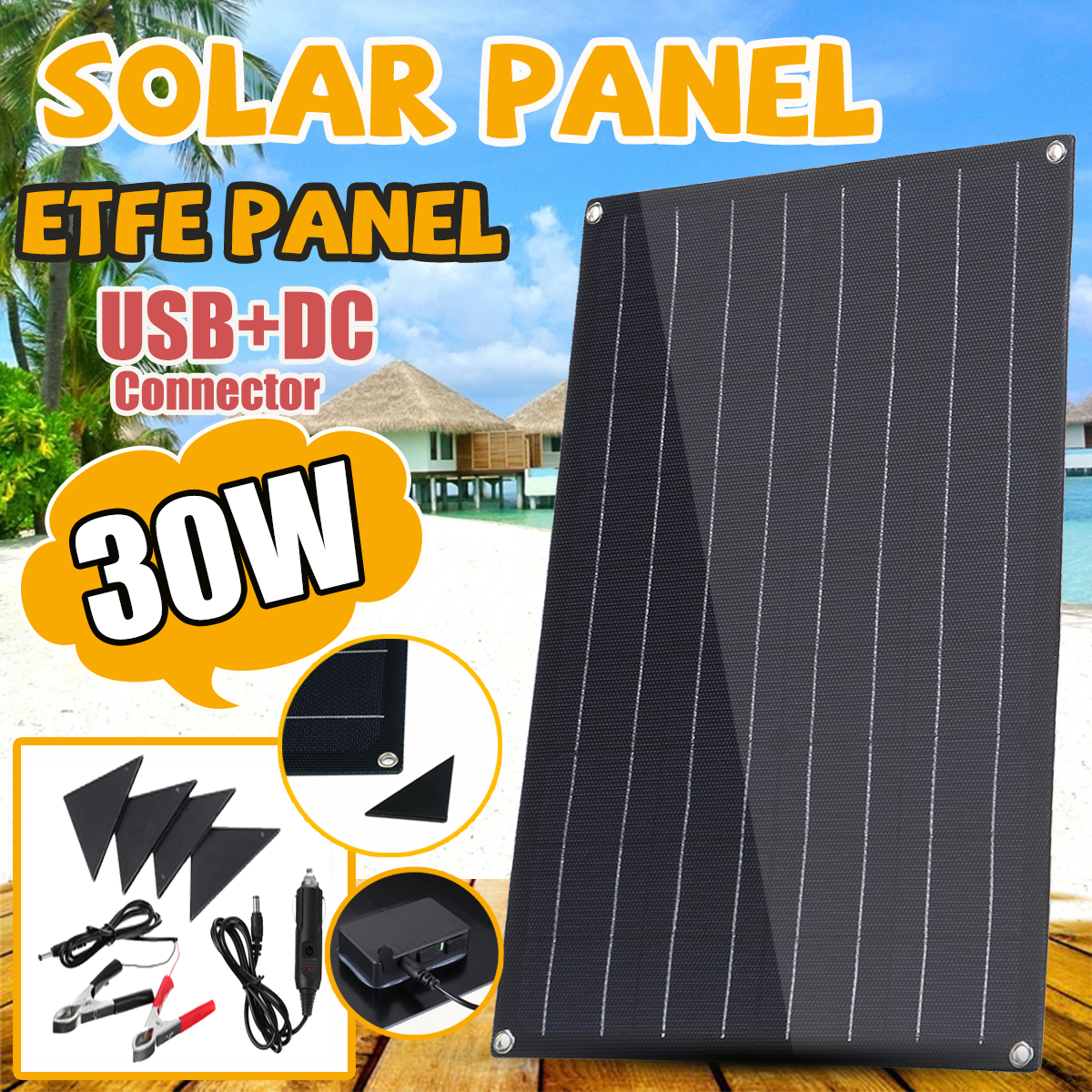 30W-ETFE-Solar-Panel-Waterproof-Car-Emergency-Charger-WIth-4-Protective-Corners-Double-USBDC-1614327-1