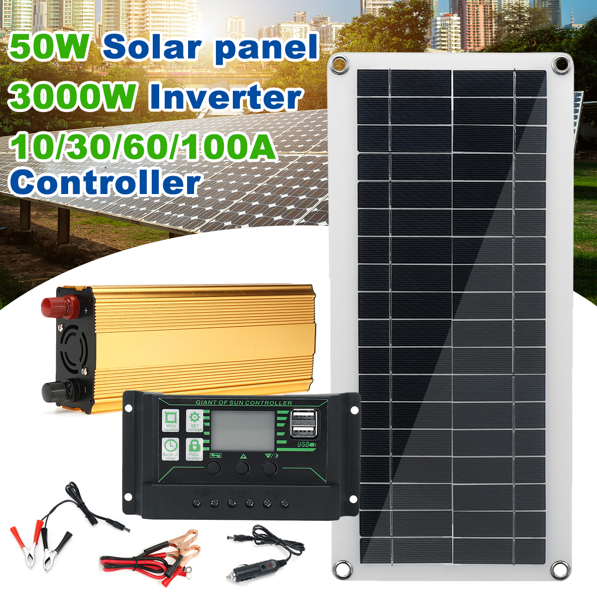 4In1-Waterproof-Solar-Panel-Solar-Power-Kit-W-2000W-Power-Inverter-30W-Solar-Panel-With-Soar-Charge--1840085-3