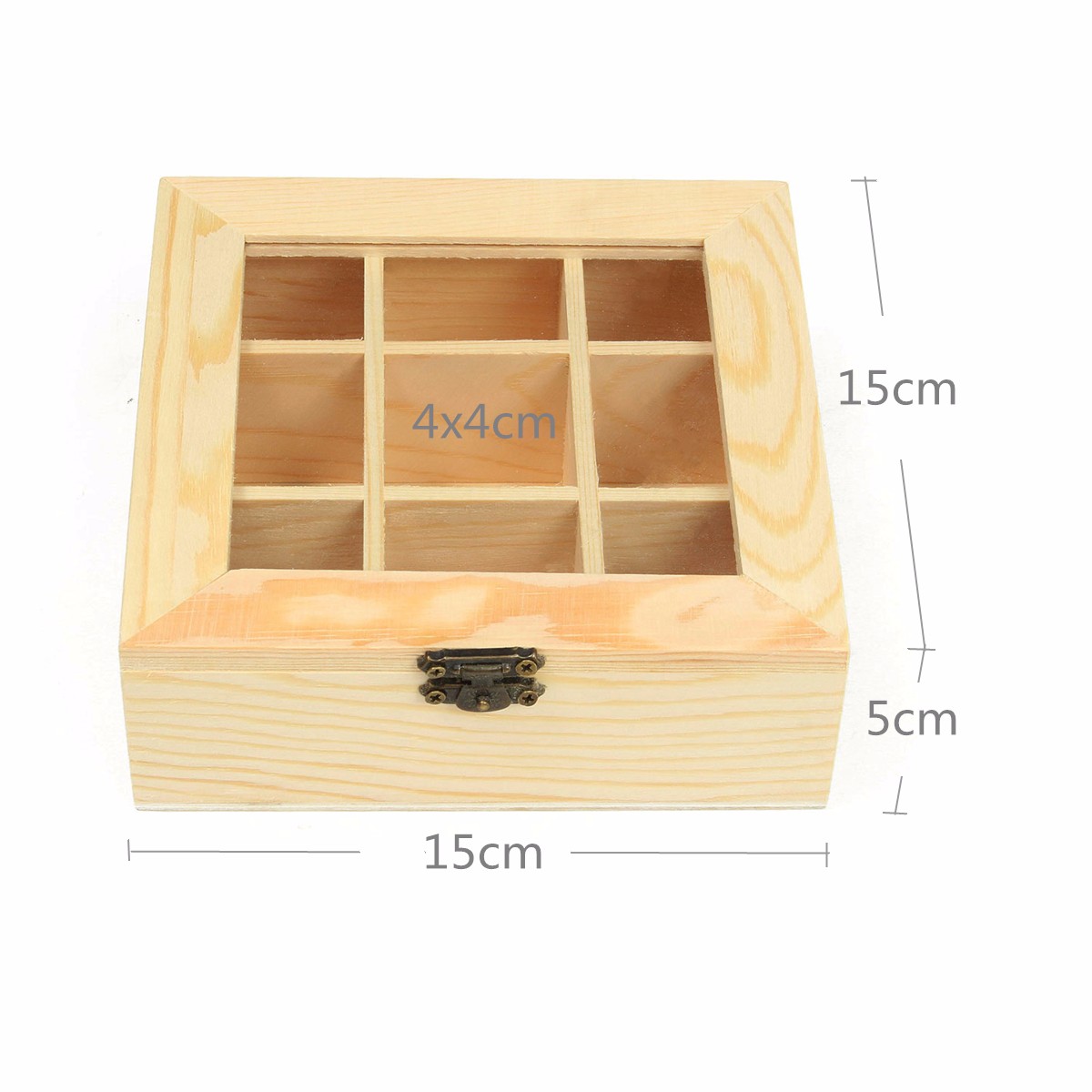 9-Compartments-Wooden-Tea-Bag-Jewelry-Organizer-Chest-Storage-Box-Glass-Top-Log-1304858-3