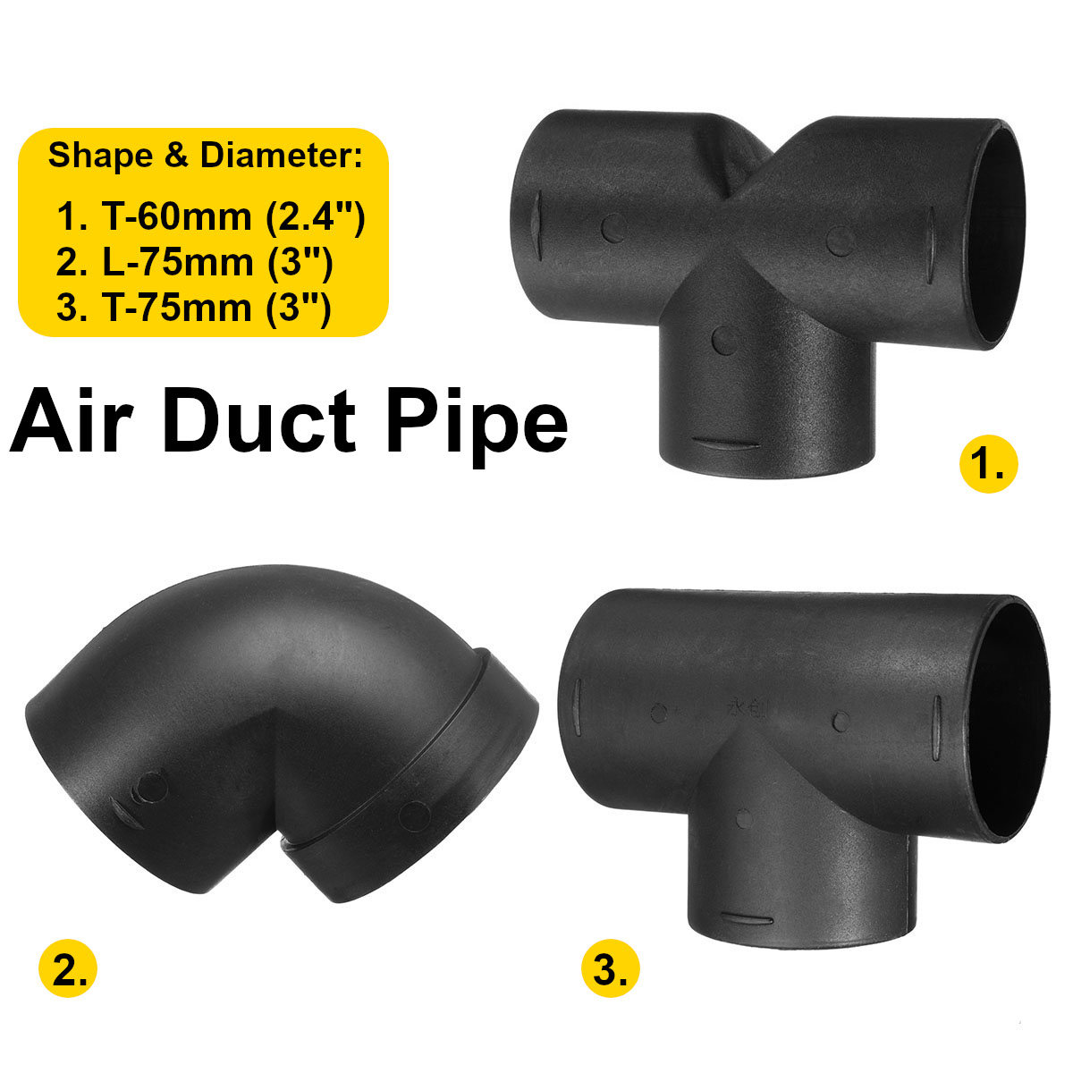 Air-Vent-Elbow-Ducting-Pipe-60mm24-Inch-75mm3-Inch-Diameter-for-Webasto-Eberspaecher-Air-Diesel-Park-1478942-1