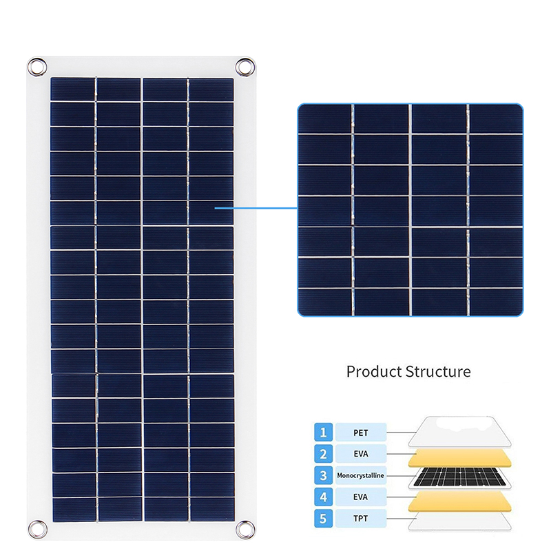 Mono-Solar-Panel-Waterproof-DC-USB-Monocrystaline-Flexible-Solar-Charger-Power-Bank-Outdoor-Camping--1626535-3