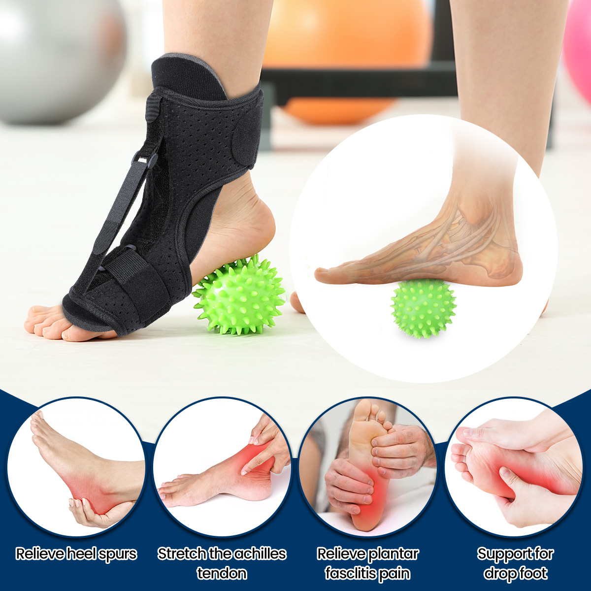 CHARMINER-Plantar-Fasciitis-Night-Splint-Foot-Drop-Orthotic-Brace-with-Sponge-Fitness-Ball-Adjustabl-1886030-4