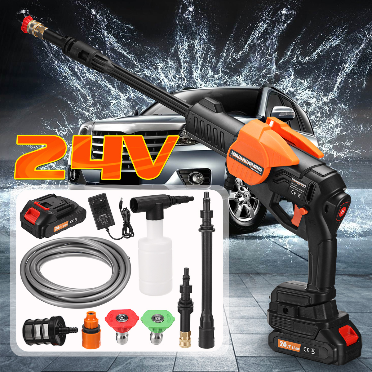 24V-300W-Cordless-High-Pressure-Washer-1000mAh-Car-Washing-Machine-Spray-Guns-Water-Cleaner-W-Batter-1871781-1