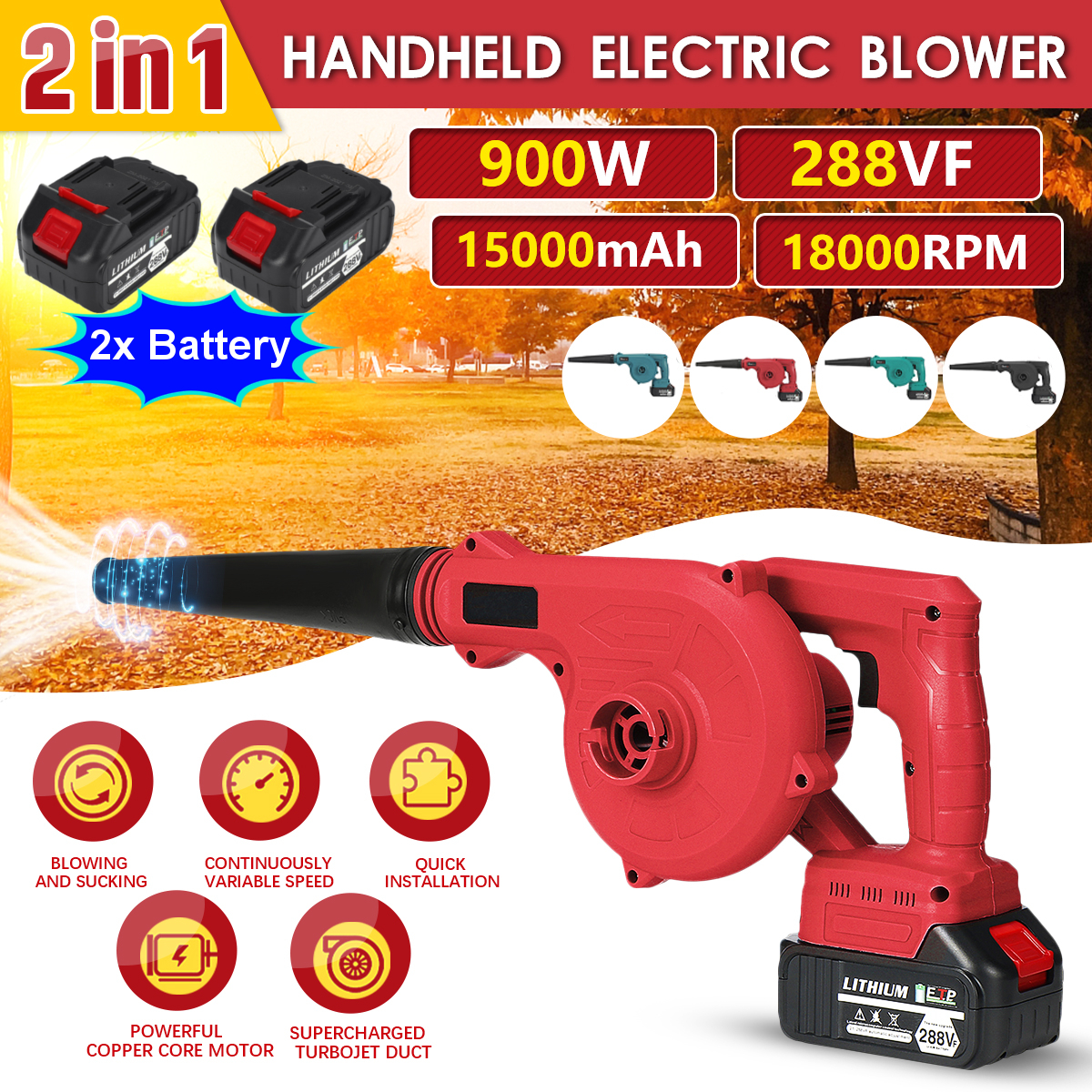 288VF-15000mAh-18000RPM-Handheld-Cordless-Electric-Air-Blower-Variable-Speed-Leaf-Blower-Vacuum-Dust-1868965-2