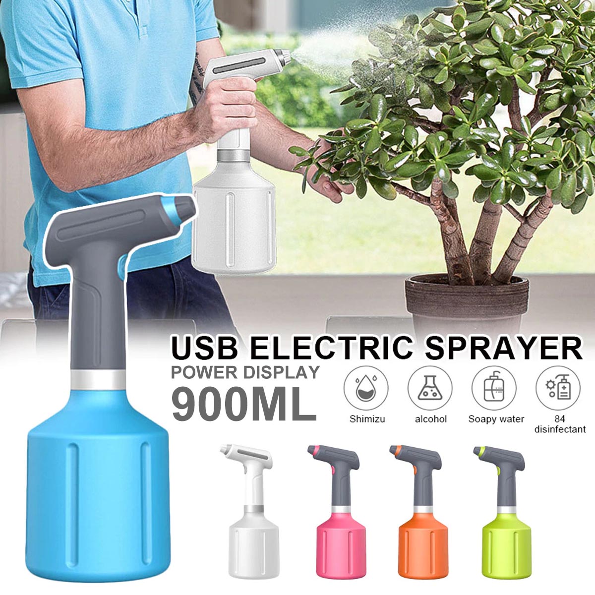 900ML-USB-Electric-Plant-Sprayer-Household-Adjustable-Spout-Spray-Bottle-Fogger-Garden-Tools-1863320-2