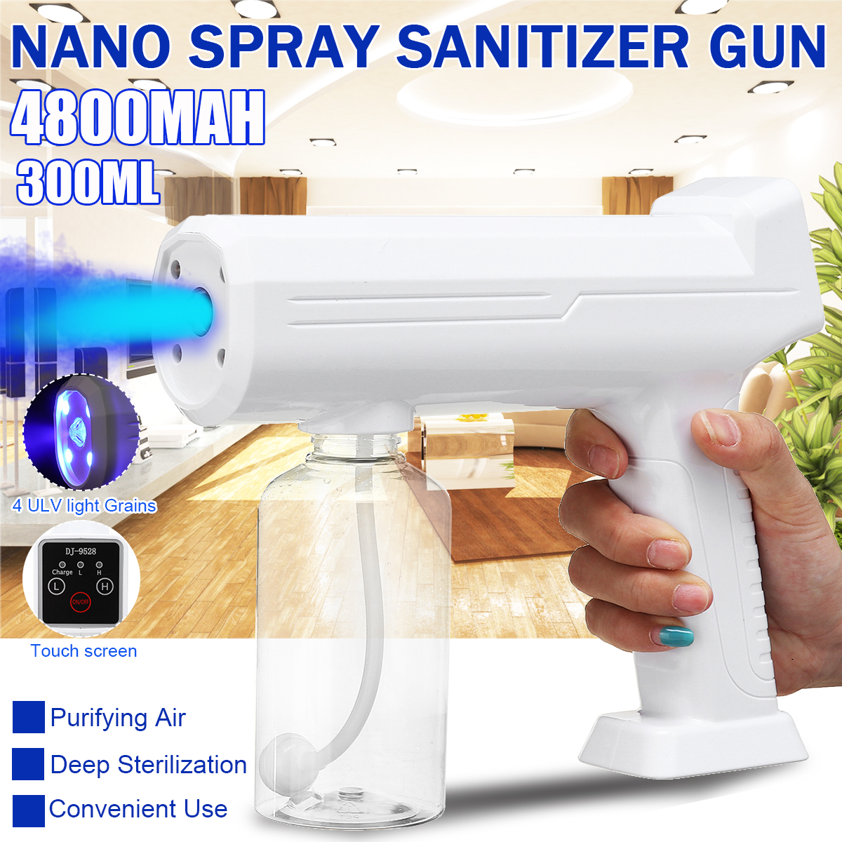 Electric-Spray-Guns-Spray-Machine-Wireless-Electric-Sanitizer-330ML-Sprayer-Disinfects-Blue-Light-St-1903062-1